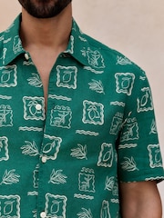 Verde - Camisa de manga curta com estampa conversacional - Imagem 4 de 7