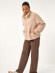 Roman Natural Funnel Neck Fleece Jacket - Image 2 of 5