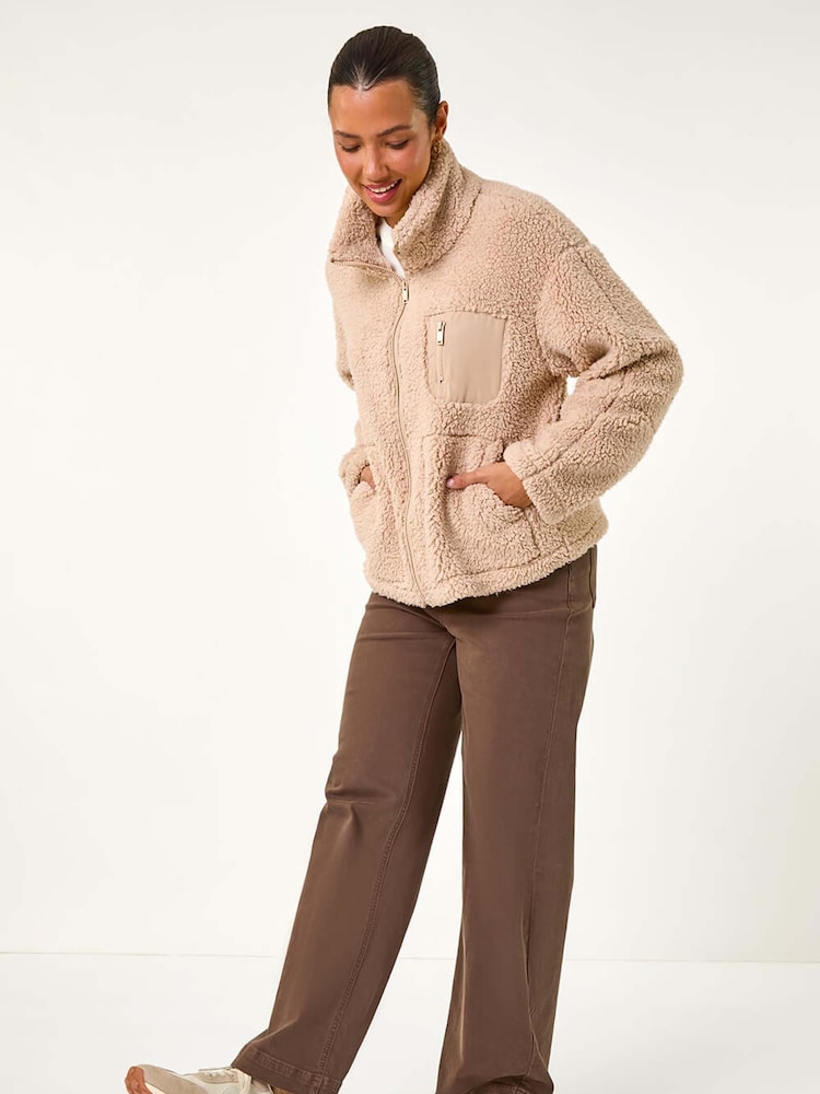 Roman Natural Funnel Neck Fleece Jacket - Image 2 of 5