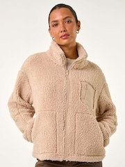 Roman Natural Funnel Neck Fleece Jacket - Image 4 of 5