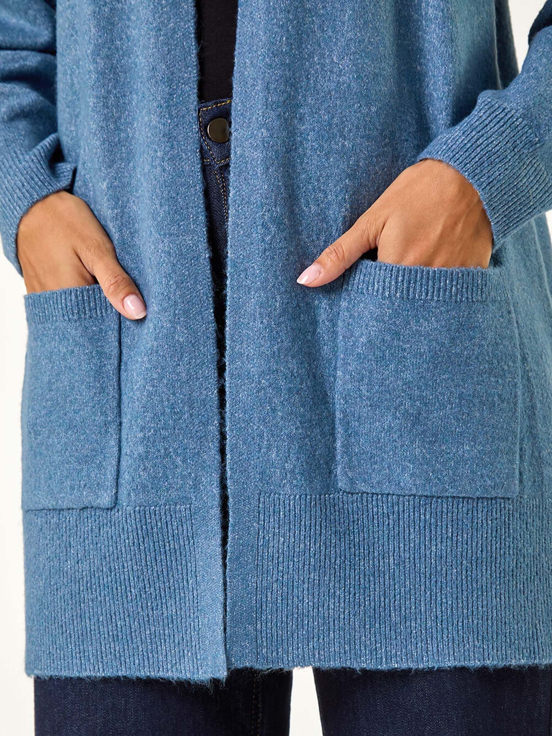 Roman Blue Soft Knit Longline Cardigan - Image 6 of 6