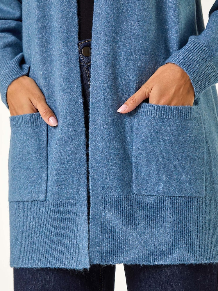 Roman Blue Soft Knit Longline Cardigan - Image 6 of 6