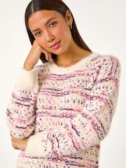 Roman Pink Boucle Fringe Hem Tunic Jumper - Image 5 of 6
