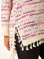 Roman Pink Boucle Fringe Hem Tunic Jumper - Image 6 of 6