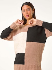 Roman Natural Colour Block Knit Jumper - Image 2 of 5