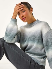 Roman Grey Spacedye Soft Crew Jumper - Image 1 of 5