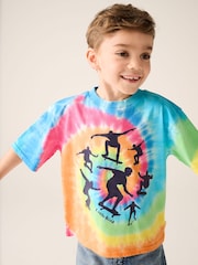 Little Bird by Jools Oliver Multi Colourful Tie-Dye Short Sleeve 100% Cotton T-Shirt - Image 1 of 9