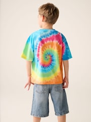 Little Bird by Jools Oliver Multi Colourful Tie-Dye Short Sleeve 100% Cotton T-Shirt - Image 2 of 9