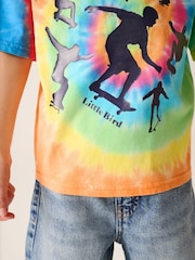 Little Bird by Jools Oliver Multi Colourful Tie-Dye Short Sleeve 100% Cotton T-Shirt - Image 8 of 9