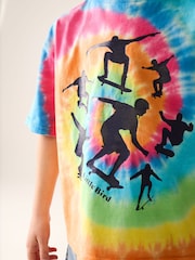 Little Bird by Jools Oliver Multi Colourful Tie-Dye Short Sleeve 100% Cotton T-Shirt - Image 9 of 9