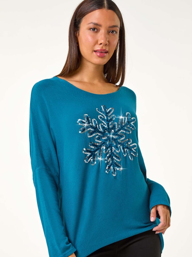 Azul - Roman Snowflake Knitted Top - Imagen 2 de 5