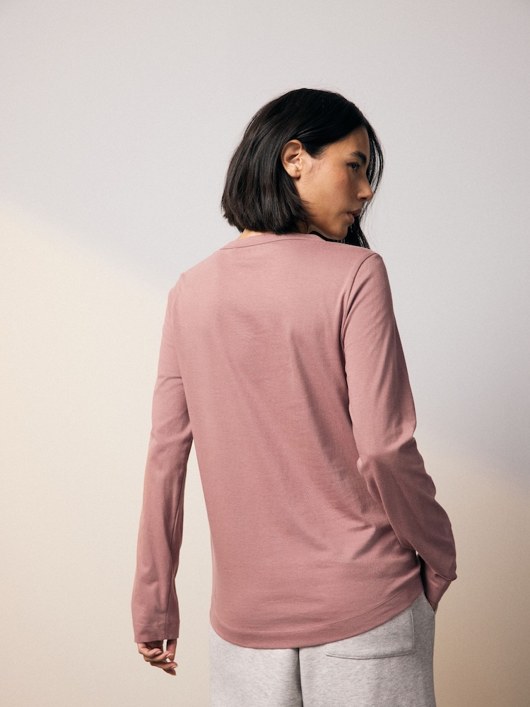 Pastellrosa - 100% Cotton Long Sleeve T-Shirt - Bild 2 von 8 Pastellrosa - 100% Cotton Long Sleeve T-Shirt - Bild 2 von 8