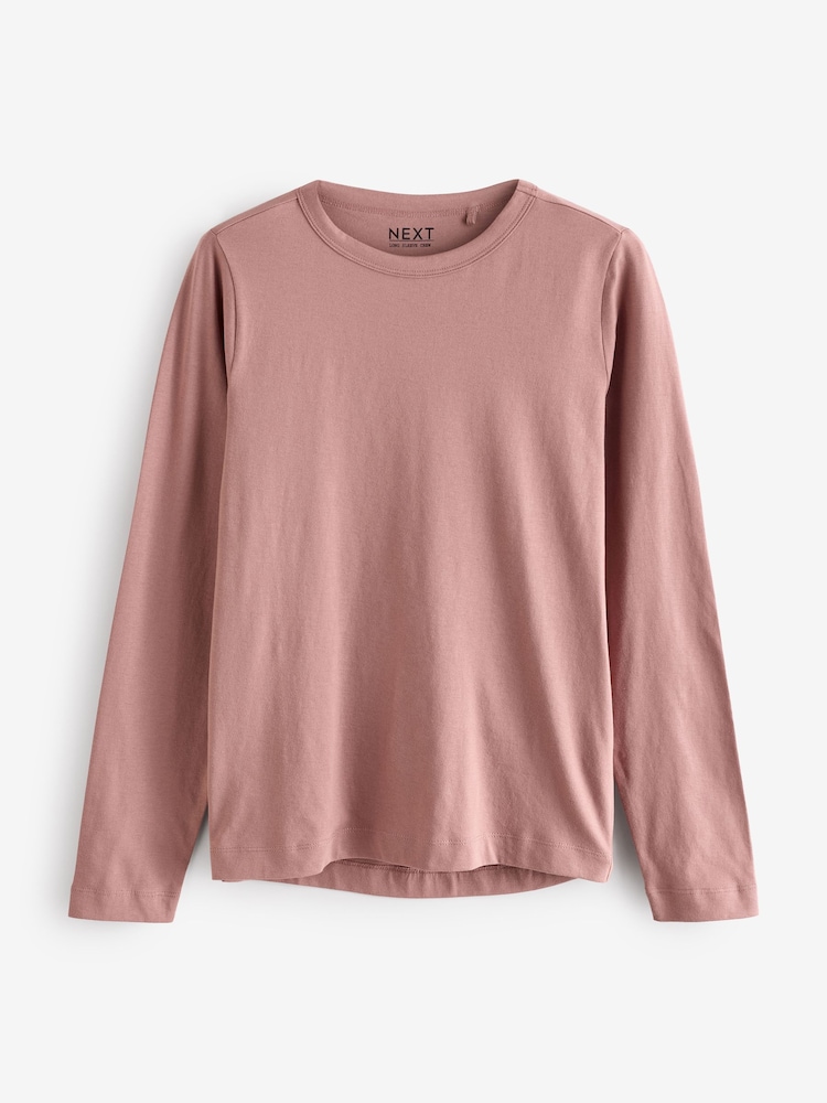 Pastel Pink 100% Cotton Long Sleeve T-Shirt - Image 6 of 8