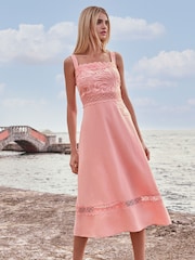 Lipsy Premium Look Embroidered Prom Midi Dress - Imagen 1 de 4