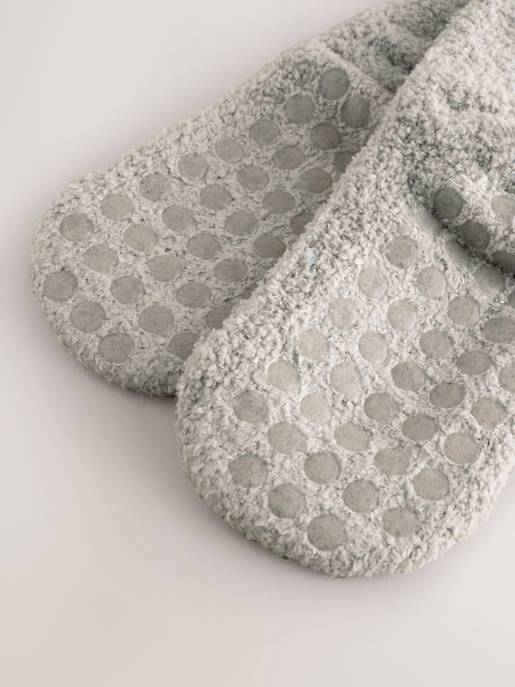 Grey/Blue Polarbear Print Christmas Cosy Ankle Socks - Image 3 of 3