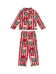 Chelsea Peers Red Christmas Dog & Wreath Print Long Pyjamas Set - Image 4 of 5