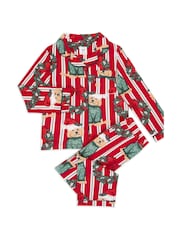 Chelsea Peers Red Christmas Dog & Wreath Print Long Pyjamas Set - Image 5 of 5