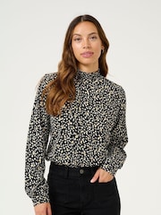 Kaffe KAmalene V-Neck Above The Knee Black Dress - Image 1 of 6