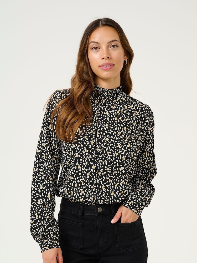 Kaffe KAmalene V-Neck Above The Knee Black Dress - Image 1 of 6