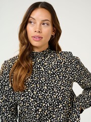 Kaffe KAmalene V-Neck Above The Knee Black Dress - Image 4 of 6
