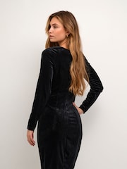 Kaffe Kakelly Velvet Above Knee Length Dress - Image 2 of 5