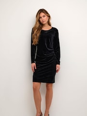 Kaffe Kakelly Velvet Above Knee Length Dress - Image 3 of 5