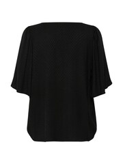 Kaffe KAmona Tulip Sleeve V-notch Neck Black Blouse - Image 5 of 5