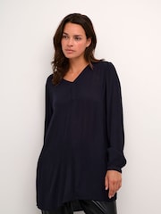 Kaffe V-Neck Long Sleeve Tunic - Image 1 of 6