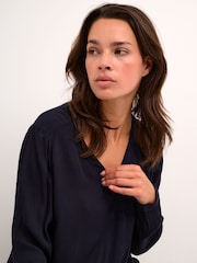 Kaffe V-Neck Long Sleeve Tunic - Image 2 of 6