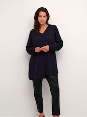 Kaffe V-Neck Long Sleeve Tunic - Image 3 of 6