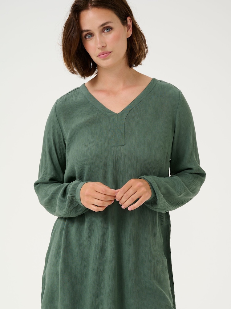 Kaffe V-Neck Long Sleeve Tunic - Image 2 of 5