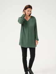 Kaffe V-Neck Long Sleeve Tunic - Image 3 of 5