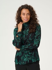 Kaffe KAamber High Smock Neck Print Blouse - Image 1 of 5