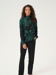Kaffe KAamber High Smock Neck Print Blouse - Image 2 of 5