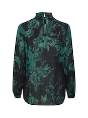 Kaffe KAamber High Smock Neck Print Blouse - Image 4 of 5