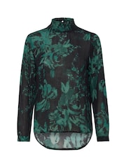 Kaffe KAamber High Smock Neck Print Blouse - Image 5 of 5