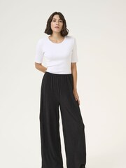 Kaffe KAiben Wide Legs Elastic Waist Black Trousers - Image 2 of 5