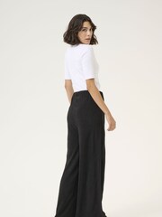 Kaffe KAiben Wide Legs Elastic Waist Black Trousers - Image 3 of 5