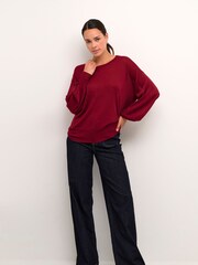 Kaffe KAankra Shimmer Knit Round Neck Pullover Jumper - Image 3 of 6