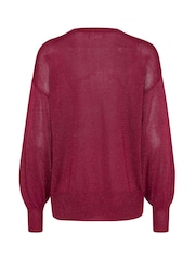 Kaffe KAankra Shimmer Knit Round Neck Pullover Jumper - Image 6 of 6