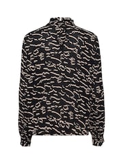Kaffe KAluna High Neck Regular Fit Black Blouse - Image 5 of 5