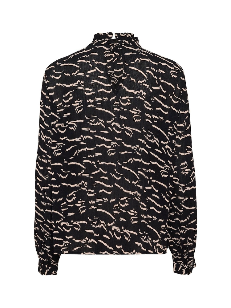 Kaffe KAluna High Neck Regular Fit Black Blouse - Image 5 of 5