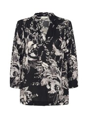 Kaffe KAisa 3/4 Sleeves A-Line Fit Black Blouse - Image 4 of 5