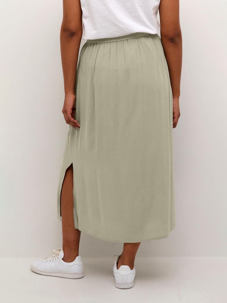 Kaffe Green Sally Elastic Waist Maxi Skirt - Image 2 of 5