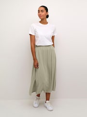 Kaffe Green Sally Elastic Waist Maxi Skirt - Image 3 of 5