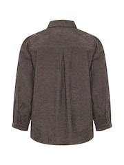 Kaffe Vera Corduroy 3/4 Sleeve Brown Shirt - Image 5 of 5