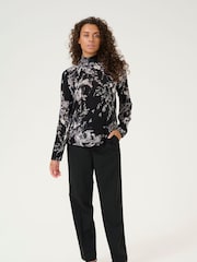Kaffe KAamber High Smock Neck Print Blouse - Image 2 of 4