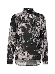 Kaffe KAamber High Smock Neck Print Blouse - Image 3 of 4