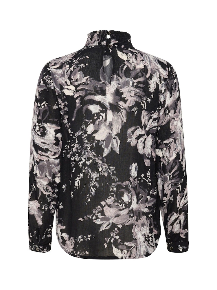 Kaffe KAamber High Smock Neck Print Blouse - Image 4 of 4