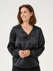 Kaffe KAluna V-Neck Long Sleeve Printed Blouse - Image 1 of 5